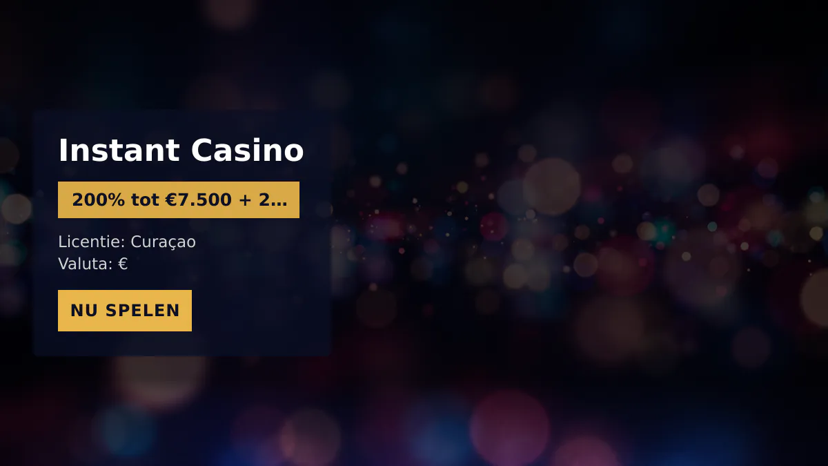 Instant Casino — welkomstbonus 200% tot €7.500 + 25 FS, betalingen: Visa, Mastercard, Sofort, Giropay, Pix