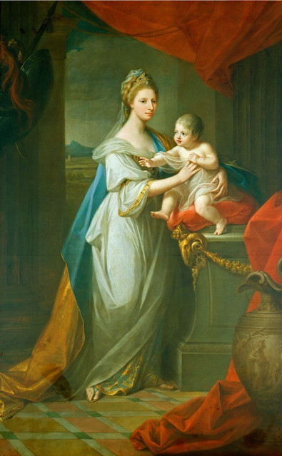 Принцесса Уэльса Августа Ганноверская с сыном 1767.jpg