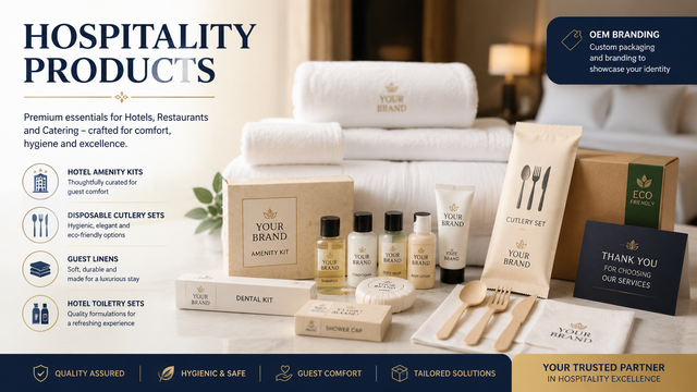 Hospitality amenity products export