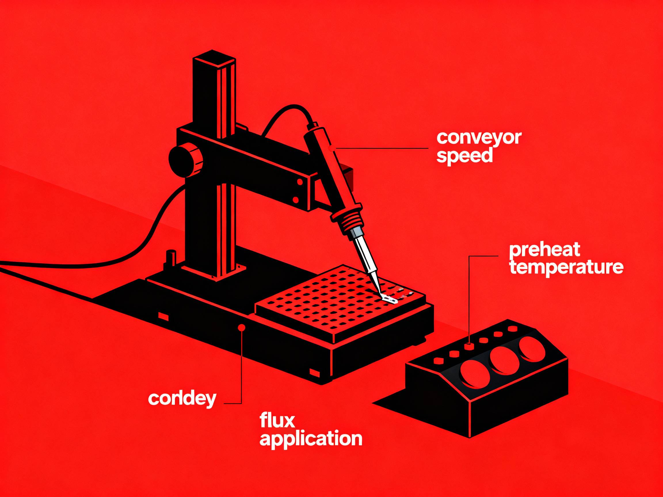 Wave Soldering Machine Setup Guide: Key Parameters, Configurations, and Mistakes to Avoid2 - S&M Co.Ltd Soldering machine parameters diagram.
