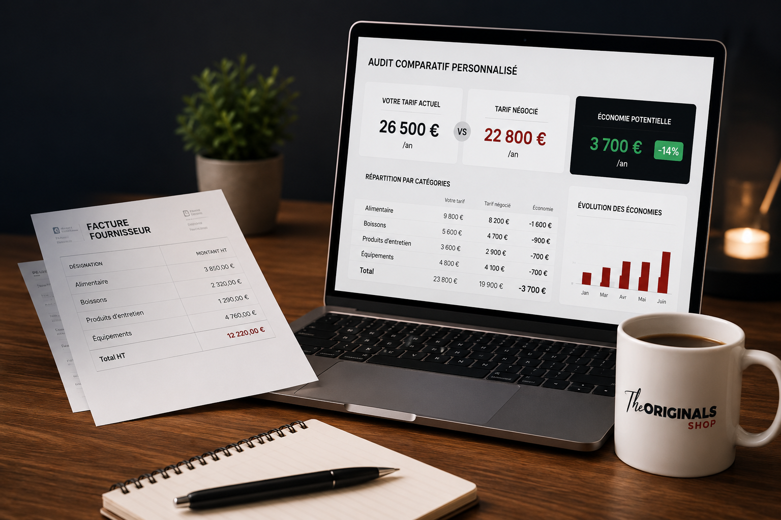Audit comparatif personnalisé des achats d'un établissement