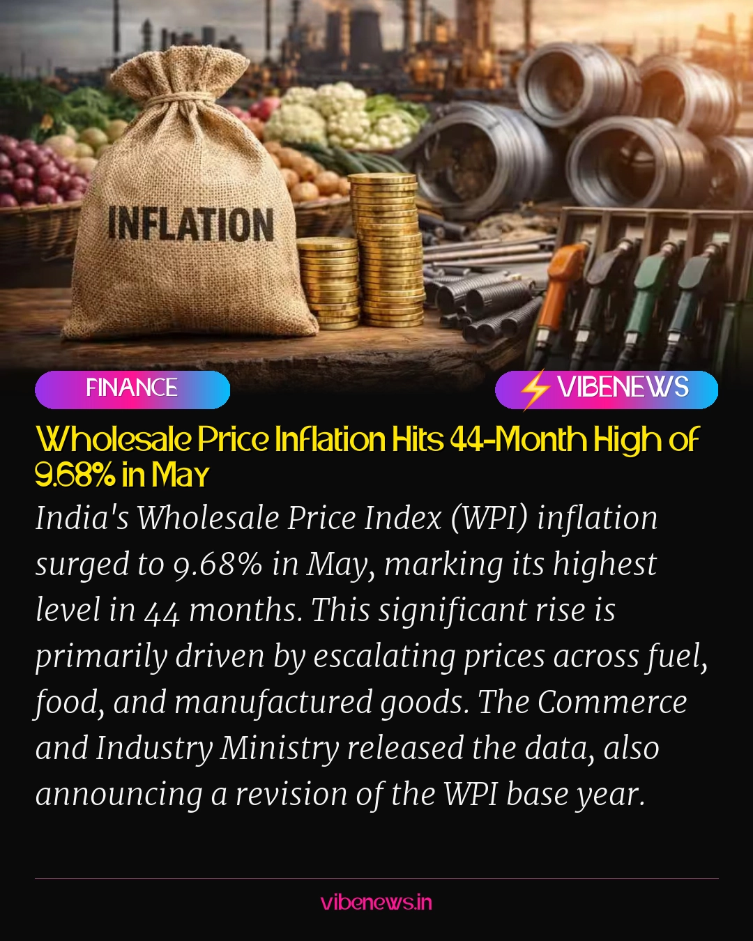 Wholesale Price Inflation Hits 44-Month High of 9.68% in May