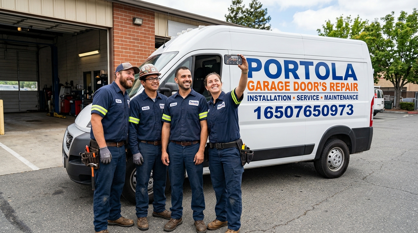 Repaired residential garage door by Portola Garage Doors Repair