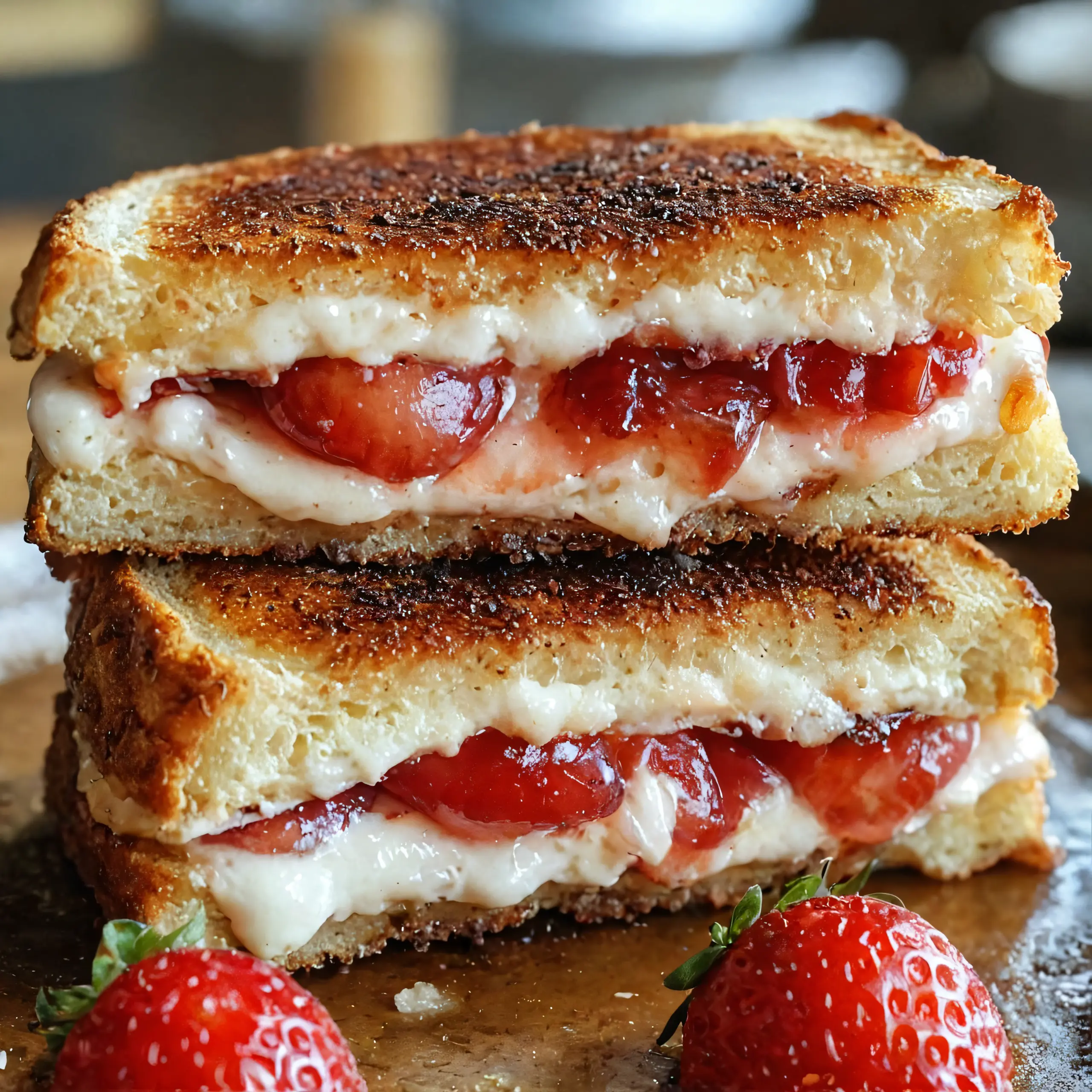 Leckere frittierte Erdbeer‑Cheesecake‑Sandwiches