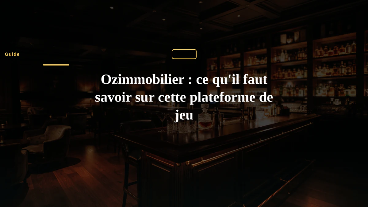 Ozimmobilier : ce qu'il faut savoir sur cette plateforme de jeu