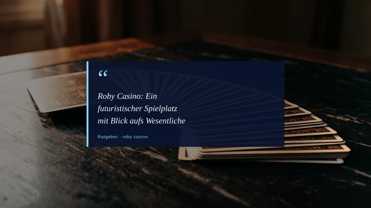 Roby Casino: Ein futuristischer Spielplatz mit Blick aufs Wesentliche