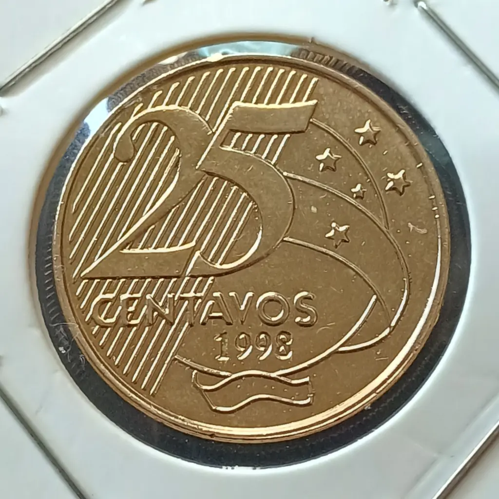 Moeda 25 Centavos 1998 Soberba KM 650 Rara nesse estado de conservação. - Foto 4