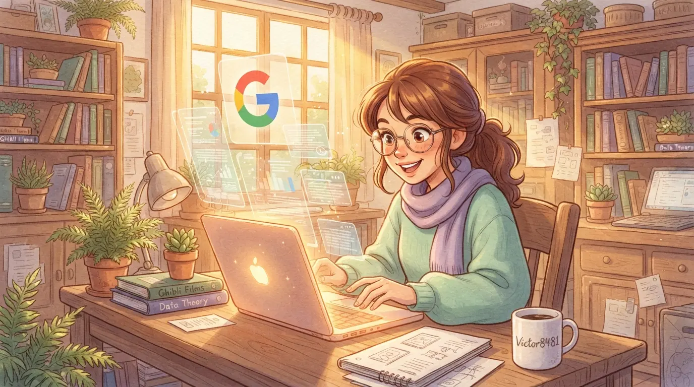 구글 인덱싱 API 설정을 위해 노트북으로 코딩을 하며 데이터를 보내고 있는 에디터 쿼리즘