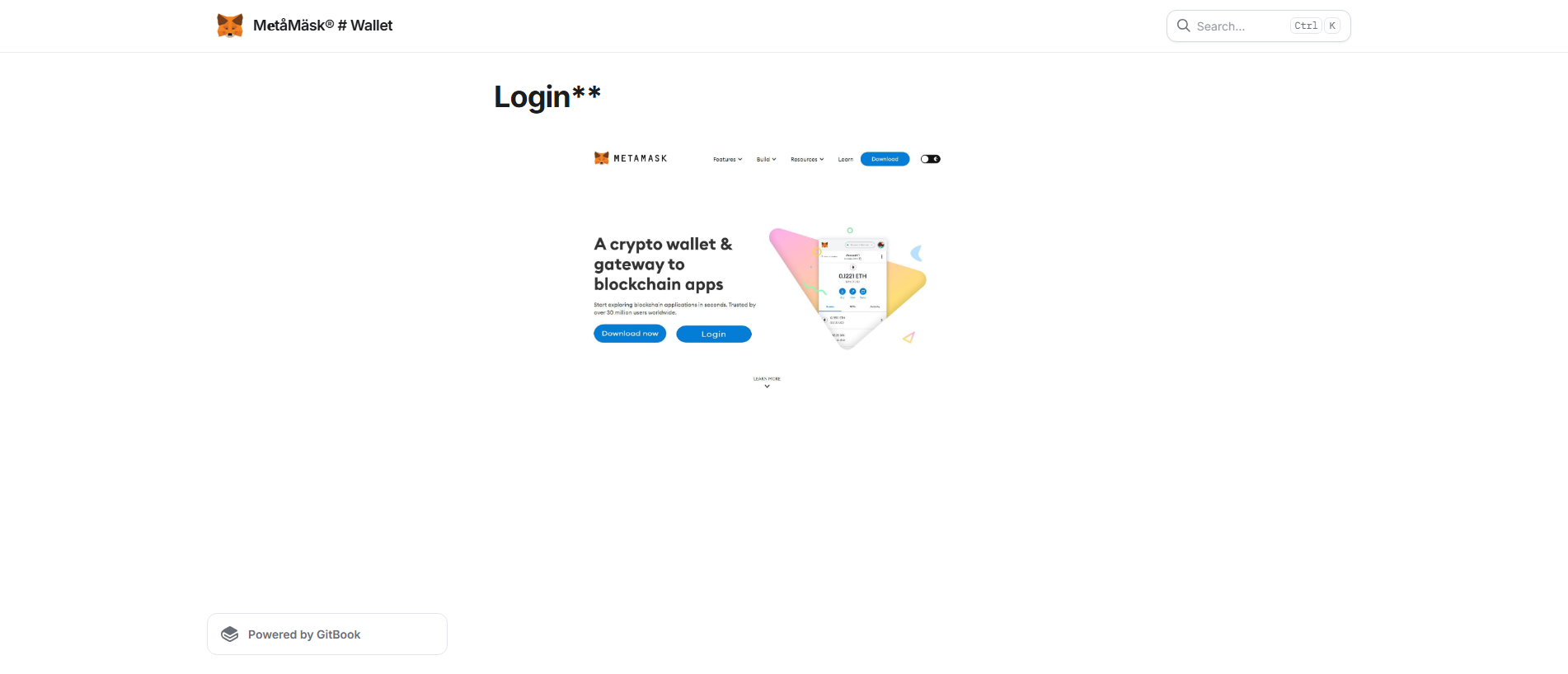 Forensic screenshot of metmskzlogzn.gitbook.io showing the phishing page layout