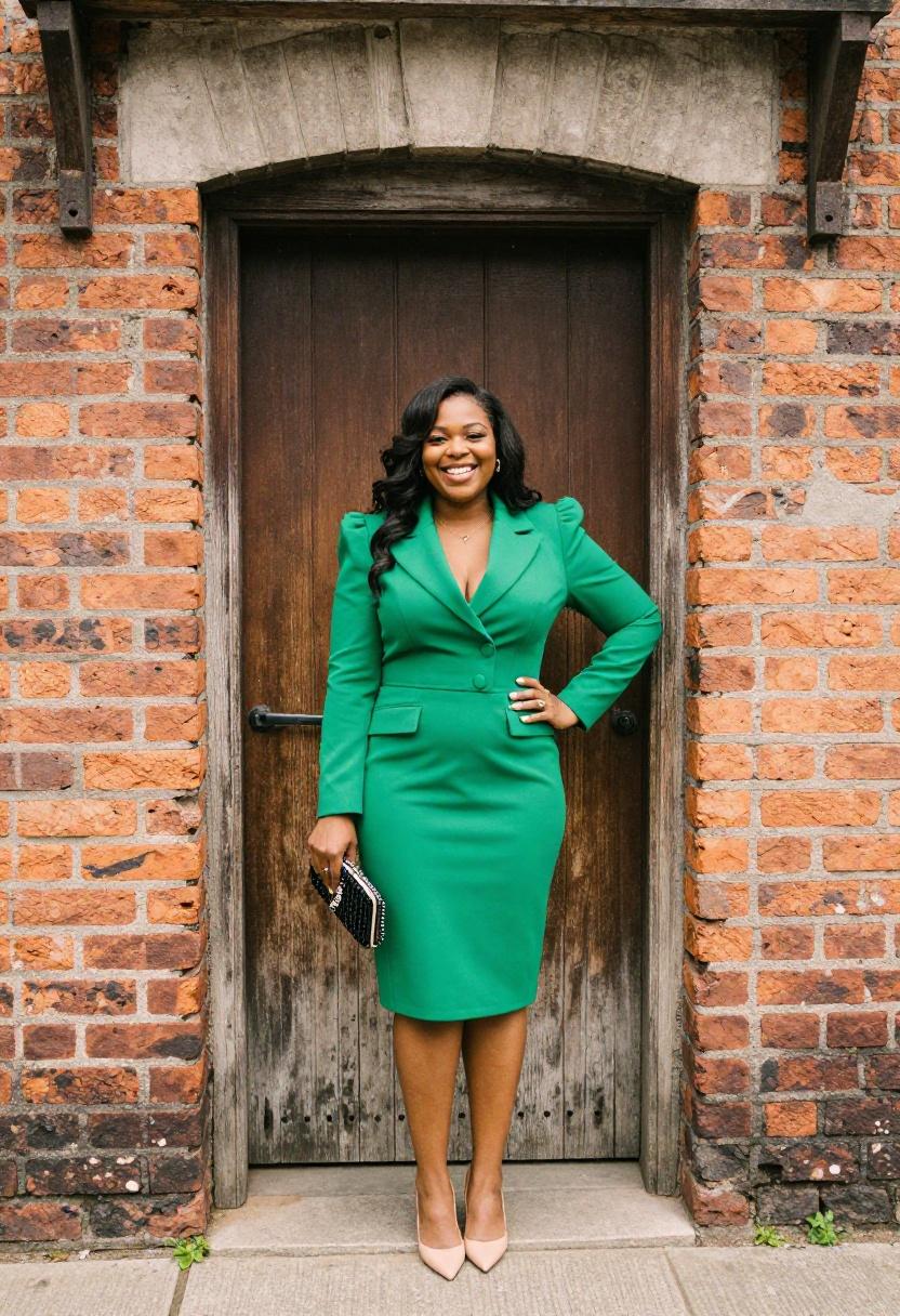 Emerald green blazer dress for a powerful graduation day look
