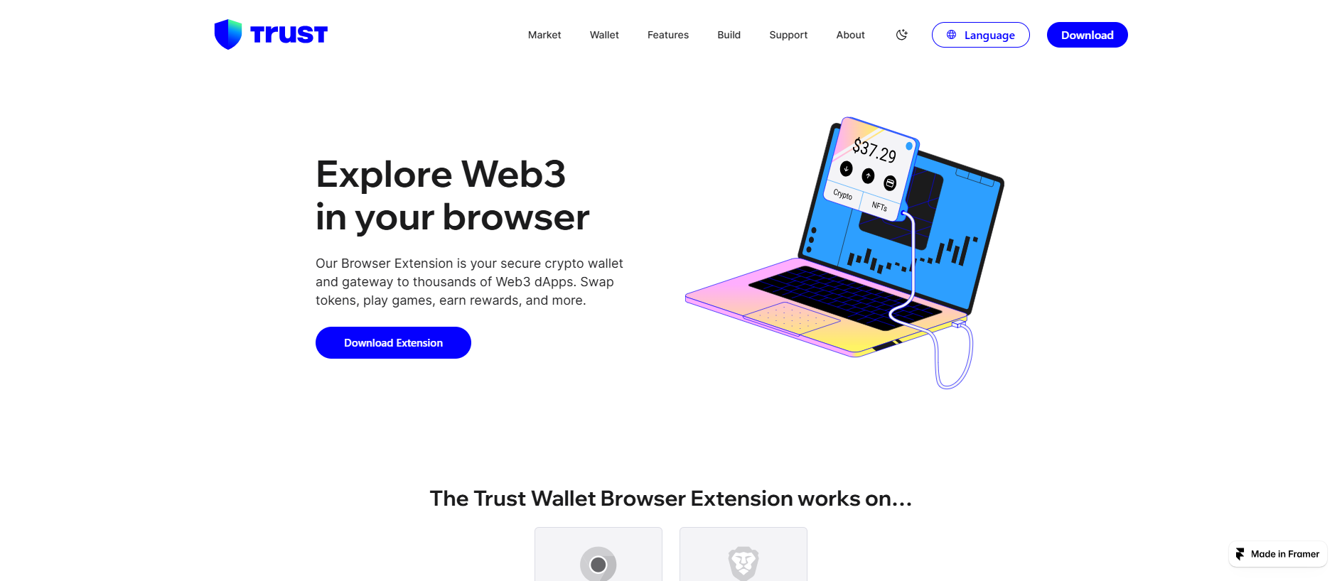 Stored capture of trustwallet-ext.framer.media