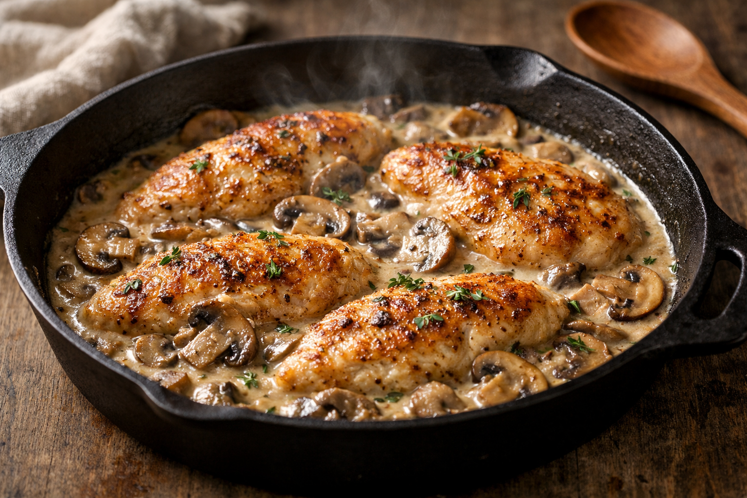 Easy Chicken with Creamy Mushroom Sauce Recipe