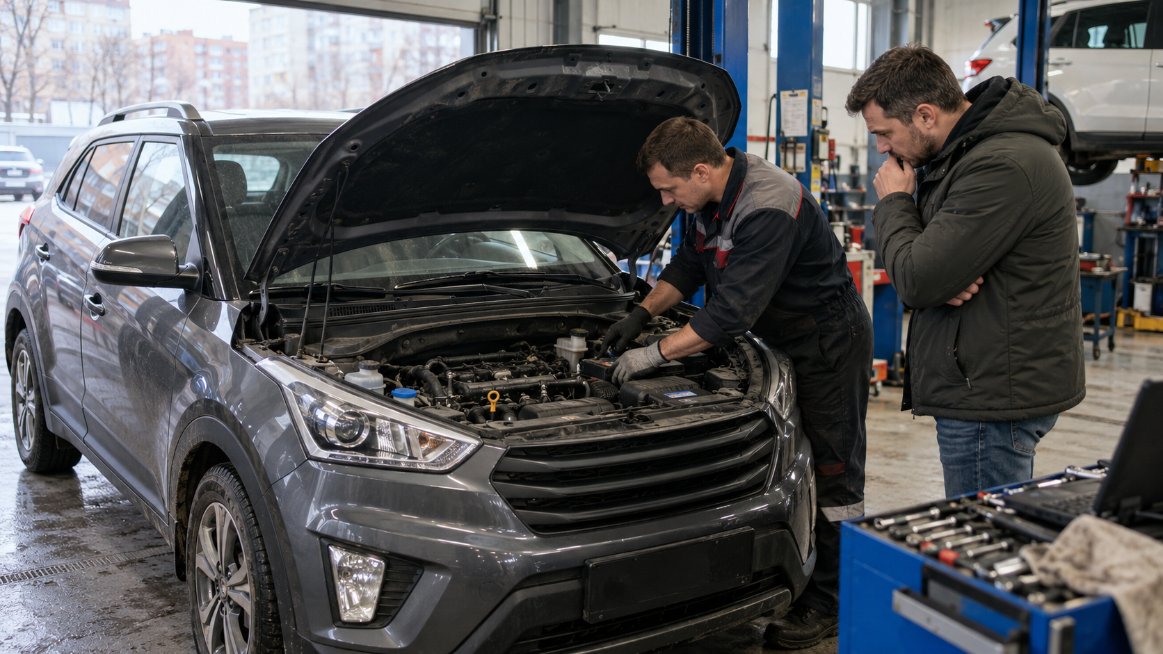 Диагностика двигателя Hyundai Creta в автосервисе при типичных неисправностях