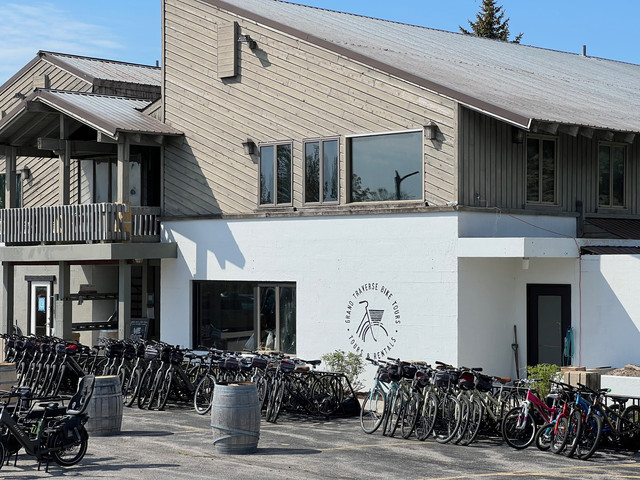 Grand Traverse Bike Tours location at 101 Dame St., Suttons Bay