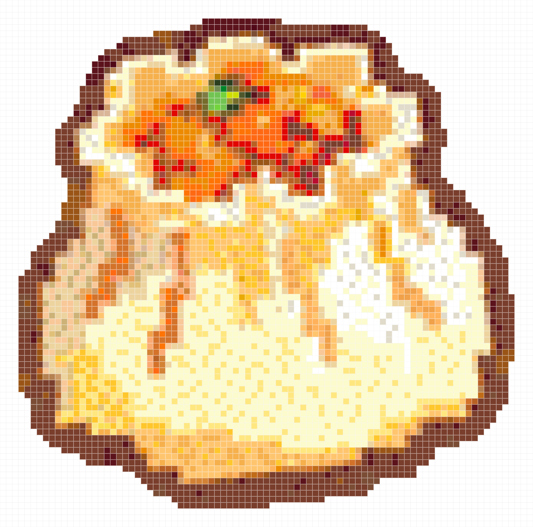 Chinese Steamed Shaomai Dumpling Pixel Art Perler
