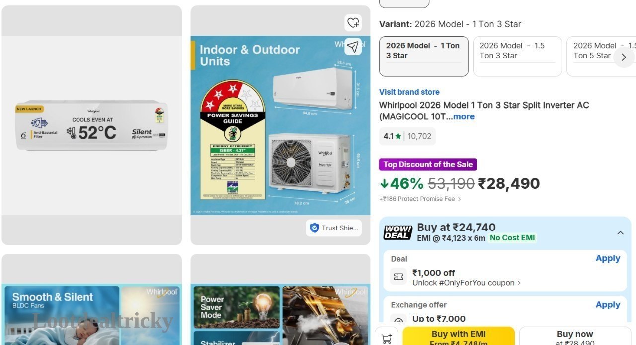 Whirlpool 1 Ton – Just ₹1425 | Loot Deal