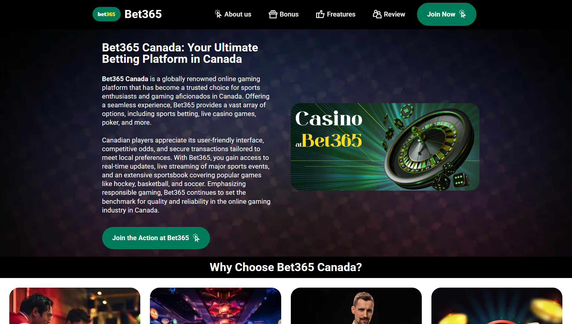 Forensic screenshot of bet365--canada.ca showing the phishing page layout