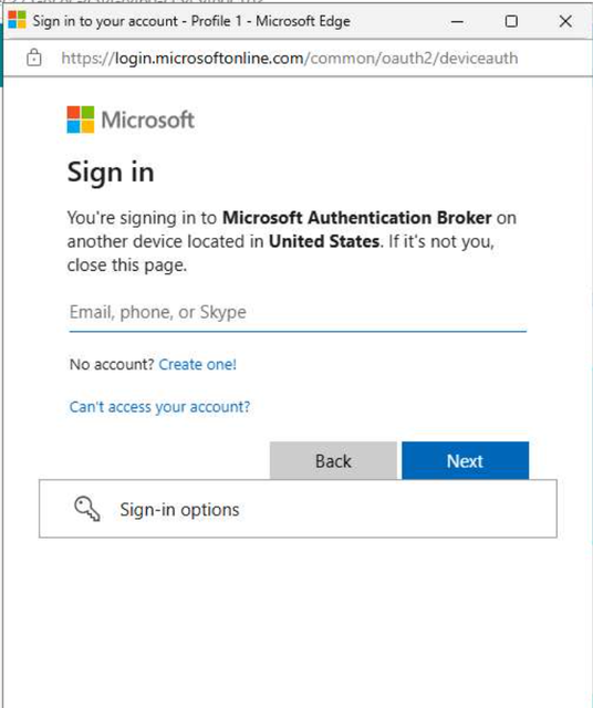 Example of Storm-2372 using the Microsoft Authentication Broker client ID in their phishing campaign