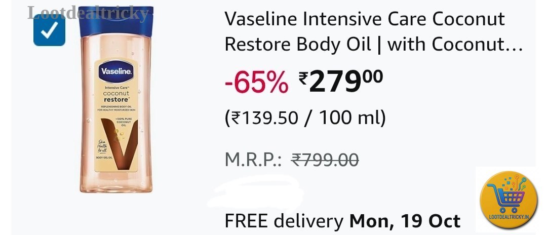 Vaseline Coconut Restore | Lowest Price Deal