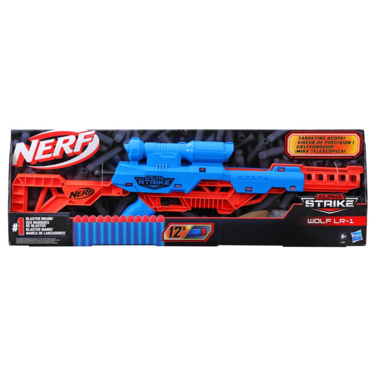 Nerf Alpha Strike Wolf LR-1 Blaster with Targeting Scope, 12 Nerf Darts, Toys for Kids Teens and Adults, Fun Gift Toy for Boys, Birthday Gift Toy for Kids Ages 8+ photo 6