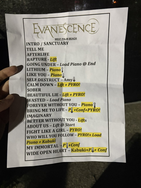 pjsvids VIP setlist