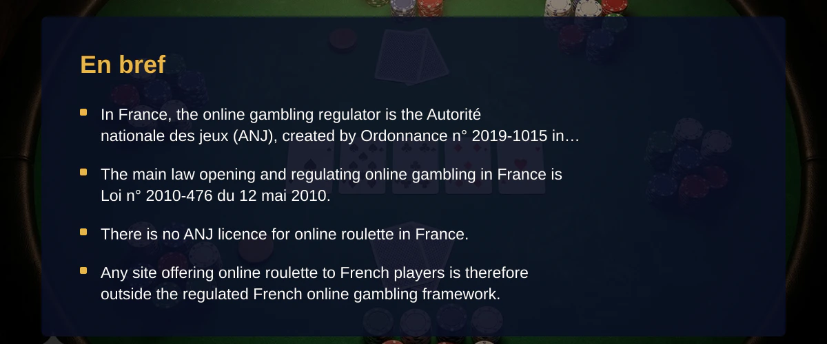 Roulette en ligne en france : entre passion et réalité légale — En bref