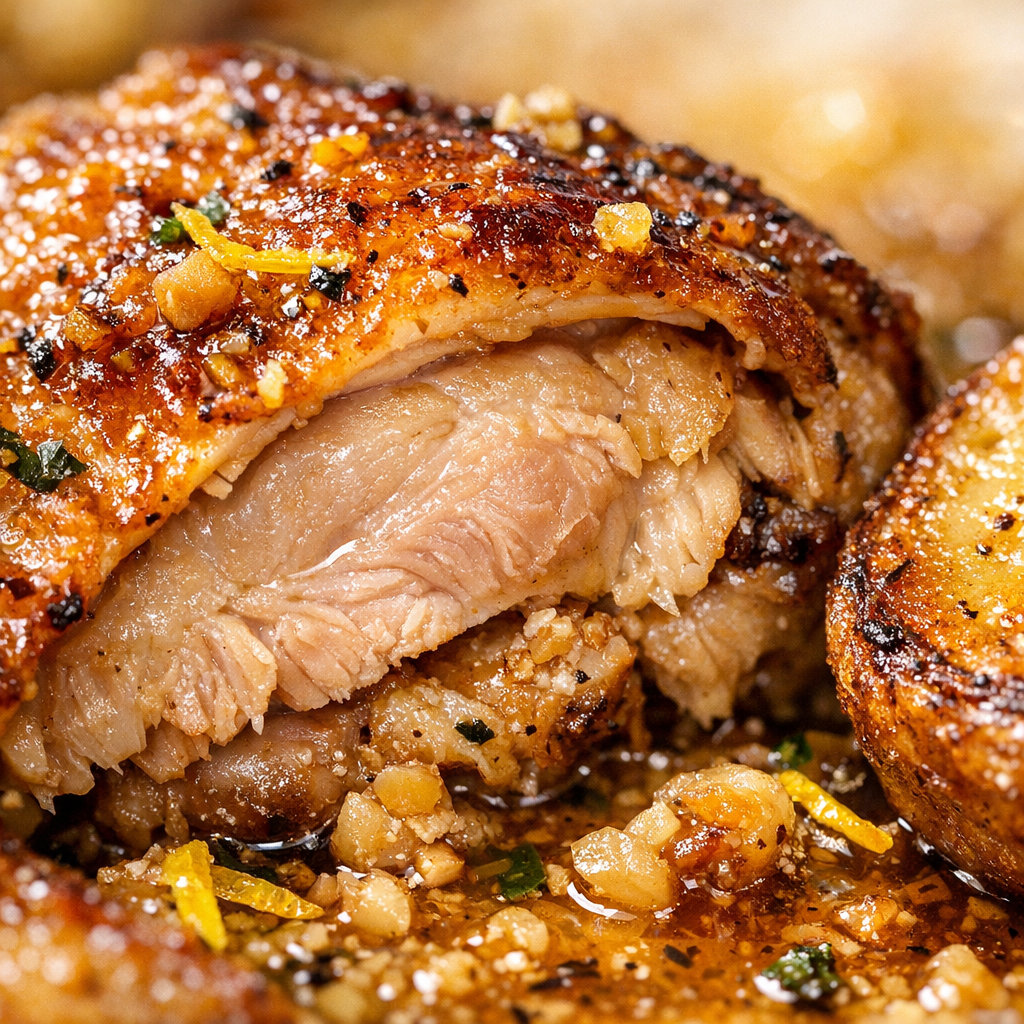 One Pan Lemon Garlic Chicken (Easy Weeknight Dinner) cooking process