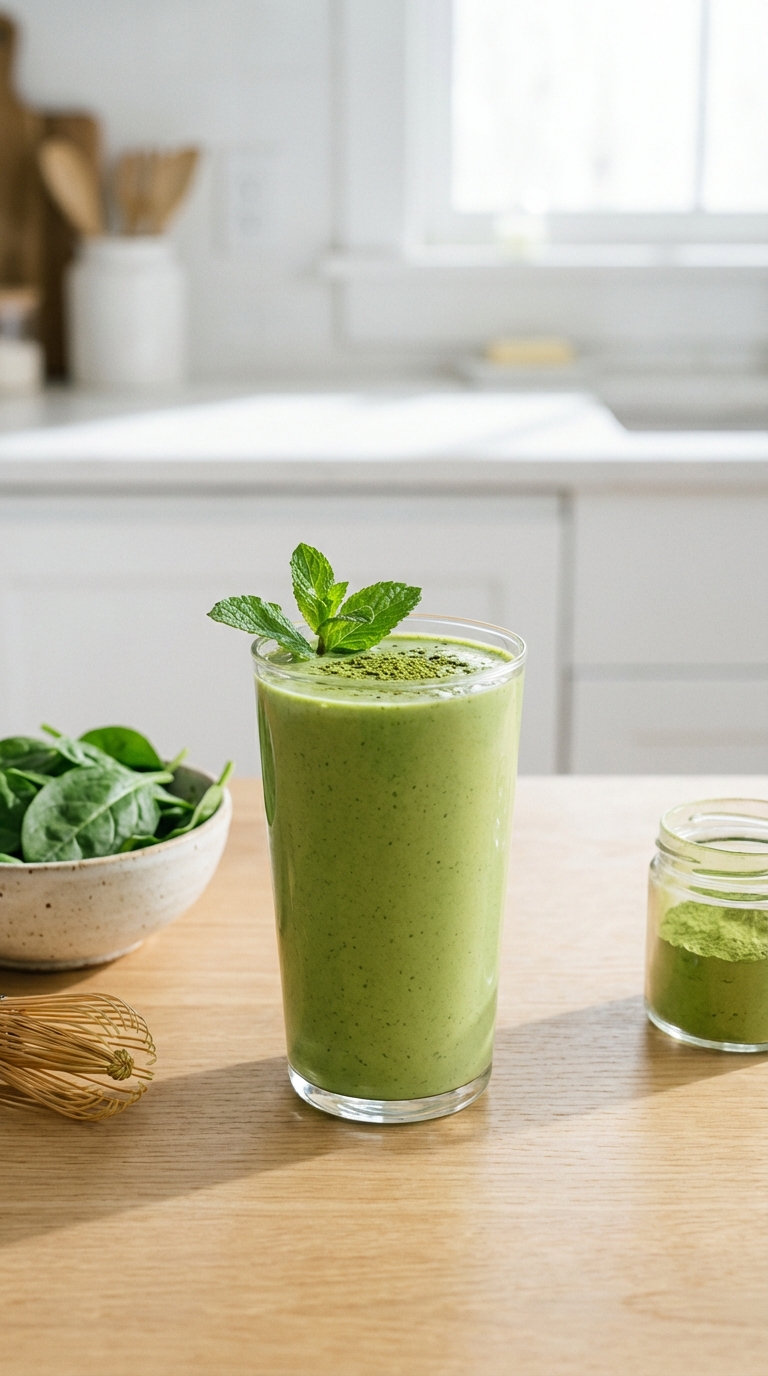 Creamy Matcha Spinach Blend — Boosts Your Focus