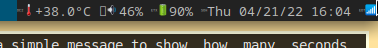 Status bar with unrecognized characters