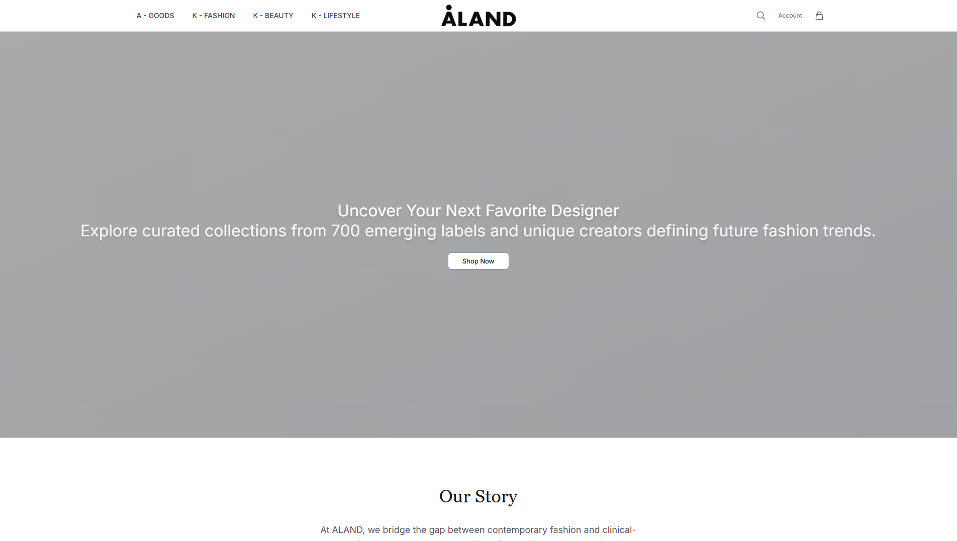 Stored capture of alandusawear.shop
