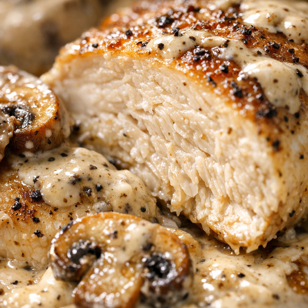 Easy Chicken with Creamy Mushroom Sauce Recipe cooking process