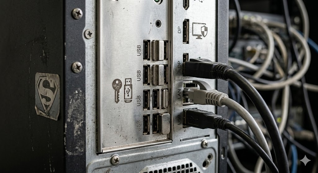 Network and port security illustration for locking down router access and wireless settings