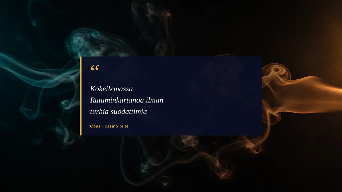 Kokeilemassa Rutuminkartanoa ilman turhia suodattimia