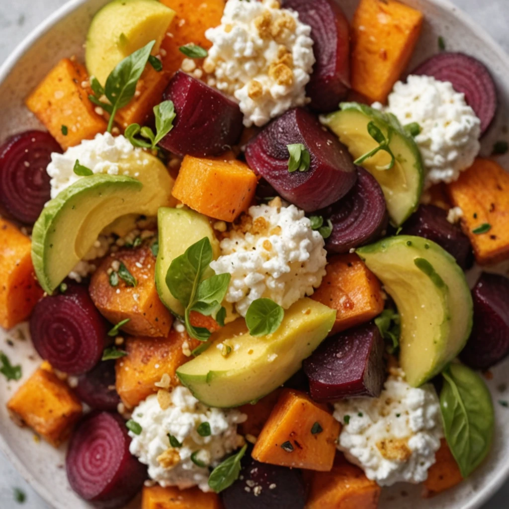 Roasted Beet, Sweet Potato & Avocado Salad: A Flavorful Combination!