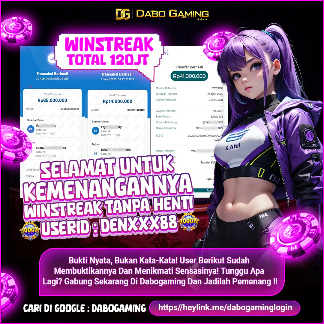 Selamat untuk kemenangannya winstreak tanpa henti!! User ID: DEN***88 kembali menang beruntun dan cair hingga Rp 120.000.000 💸