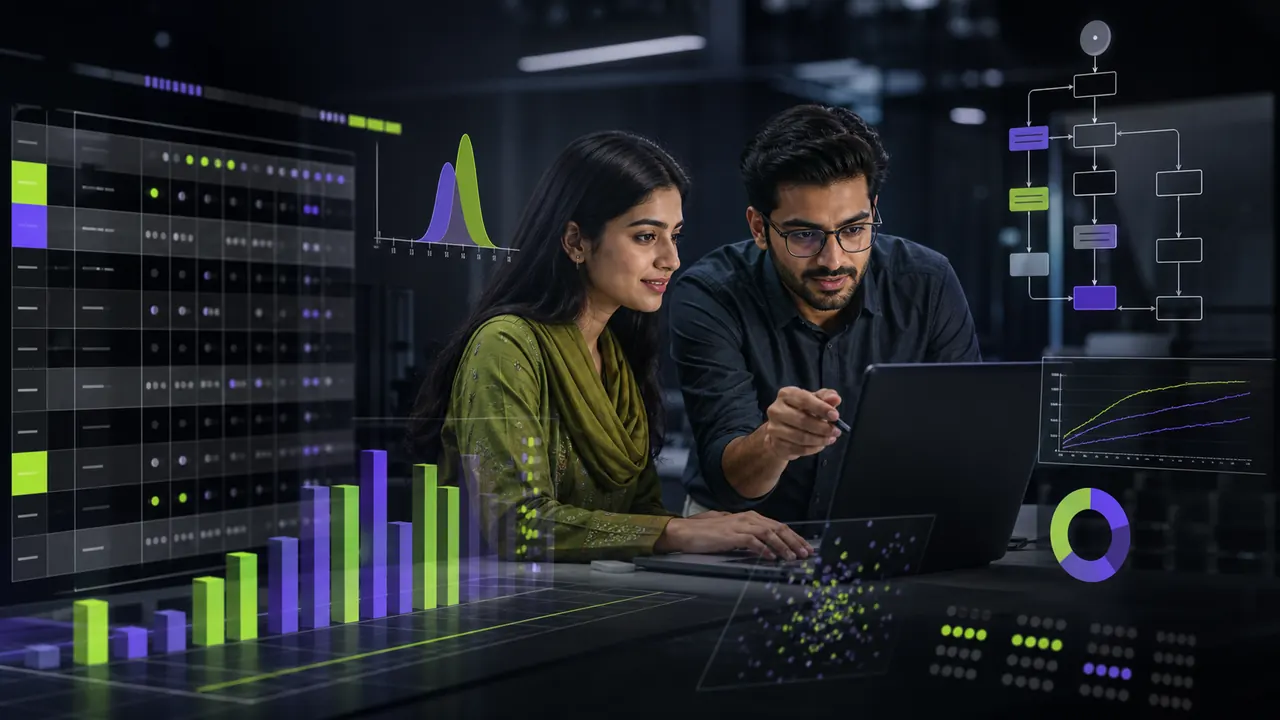 Data science and AI student learning Python pandas and model evaluation in sequence