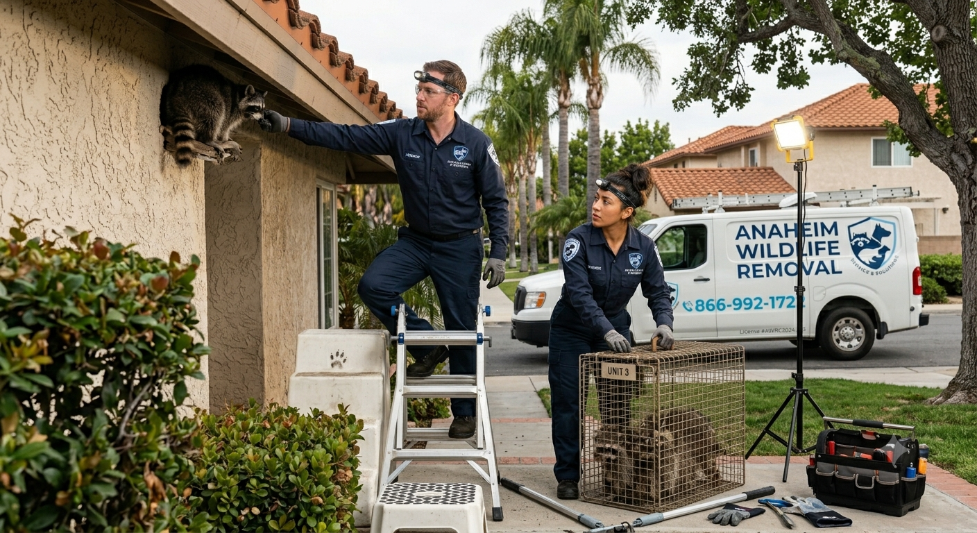Technician performing pest control treatment outside an Hayward home