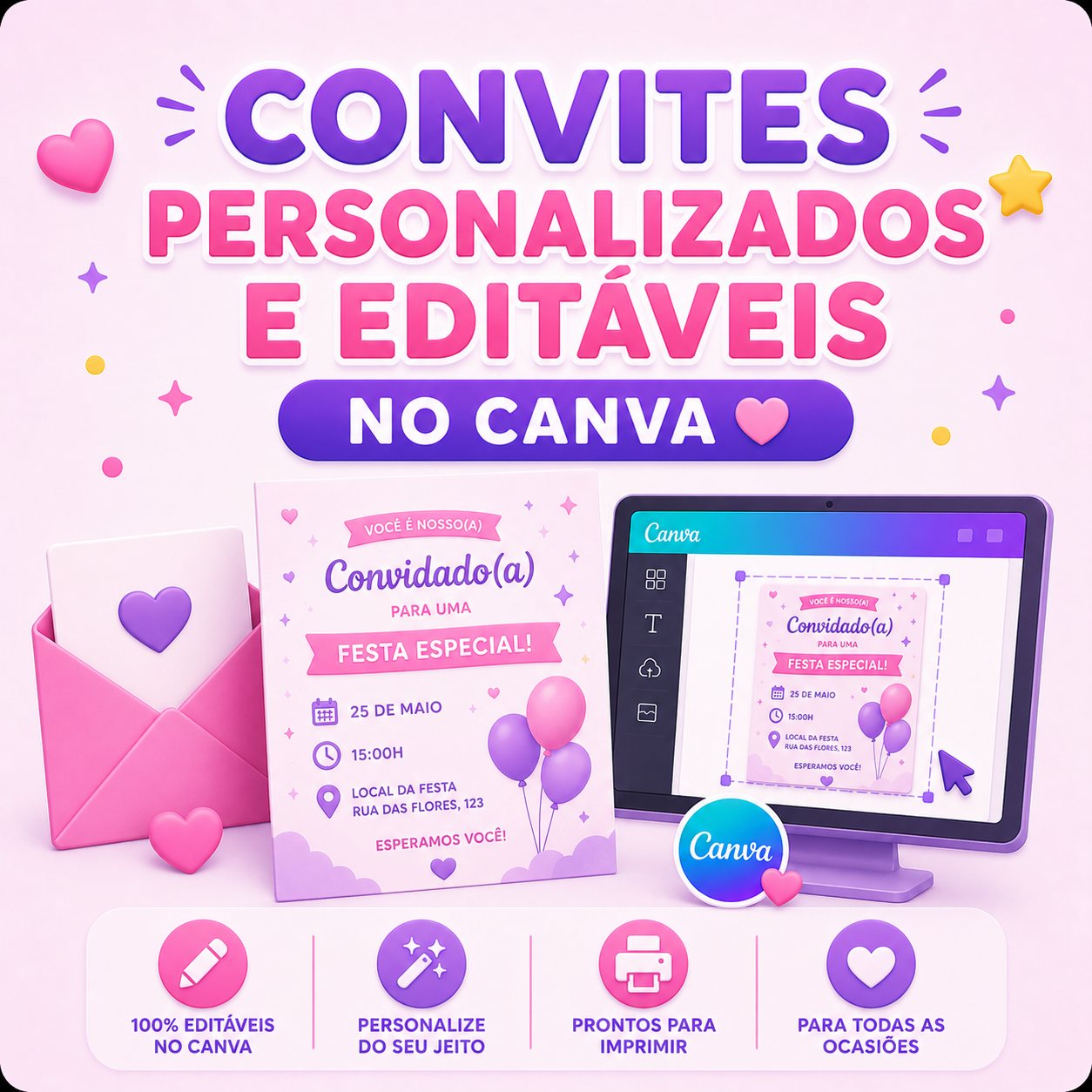 Papelaria Personalizada para Festas