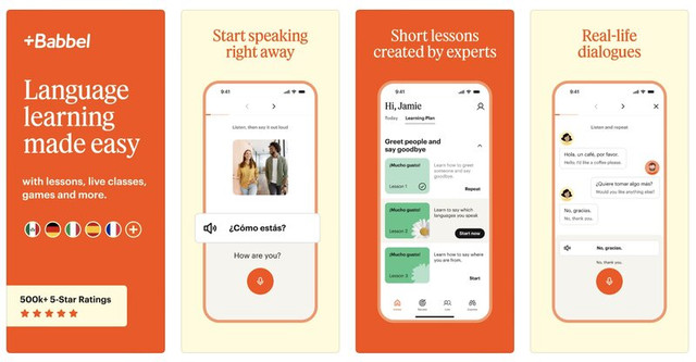 Babbel app language learning interface
