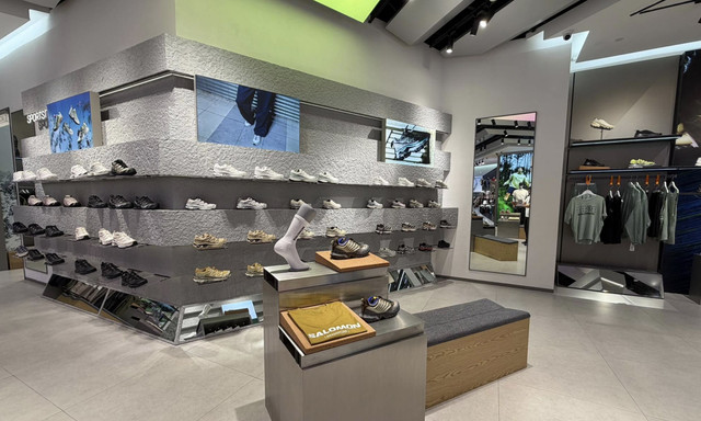Salomon footwear and apparel displayed inside the Orchard Central flagship