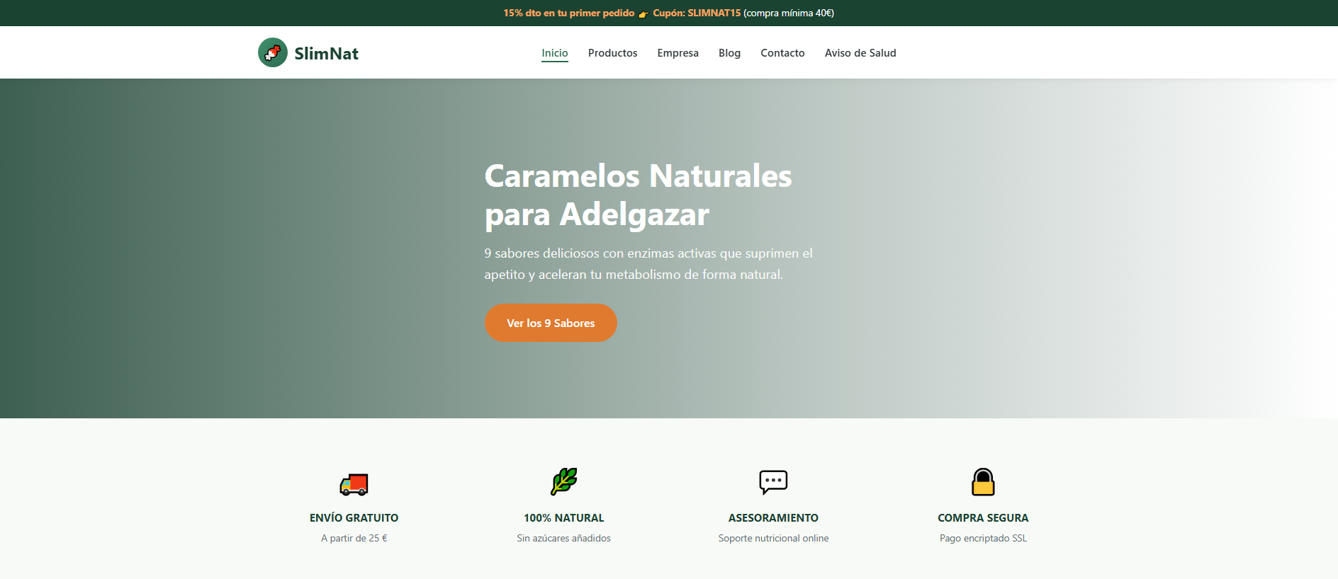 Screenshot of slimnates.com
