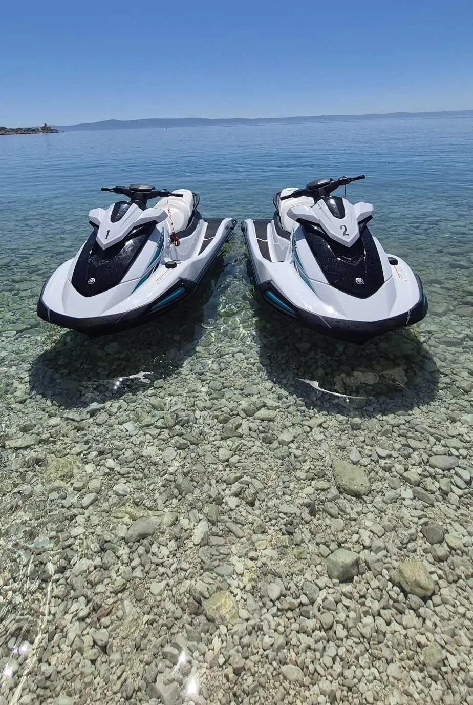 Makarska jet ski ride with sea and coastal summer view