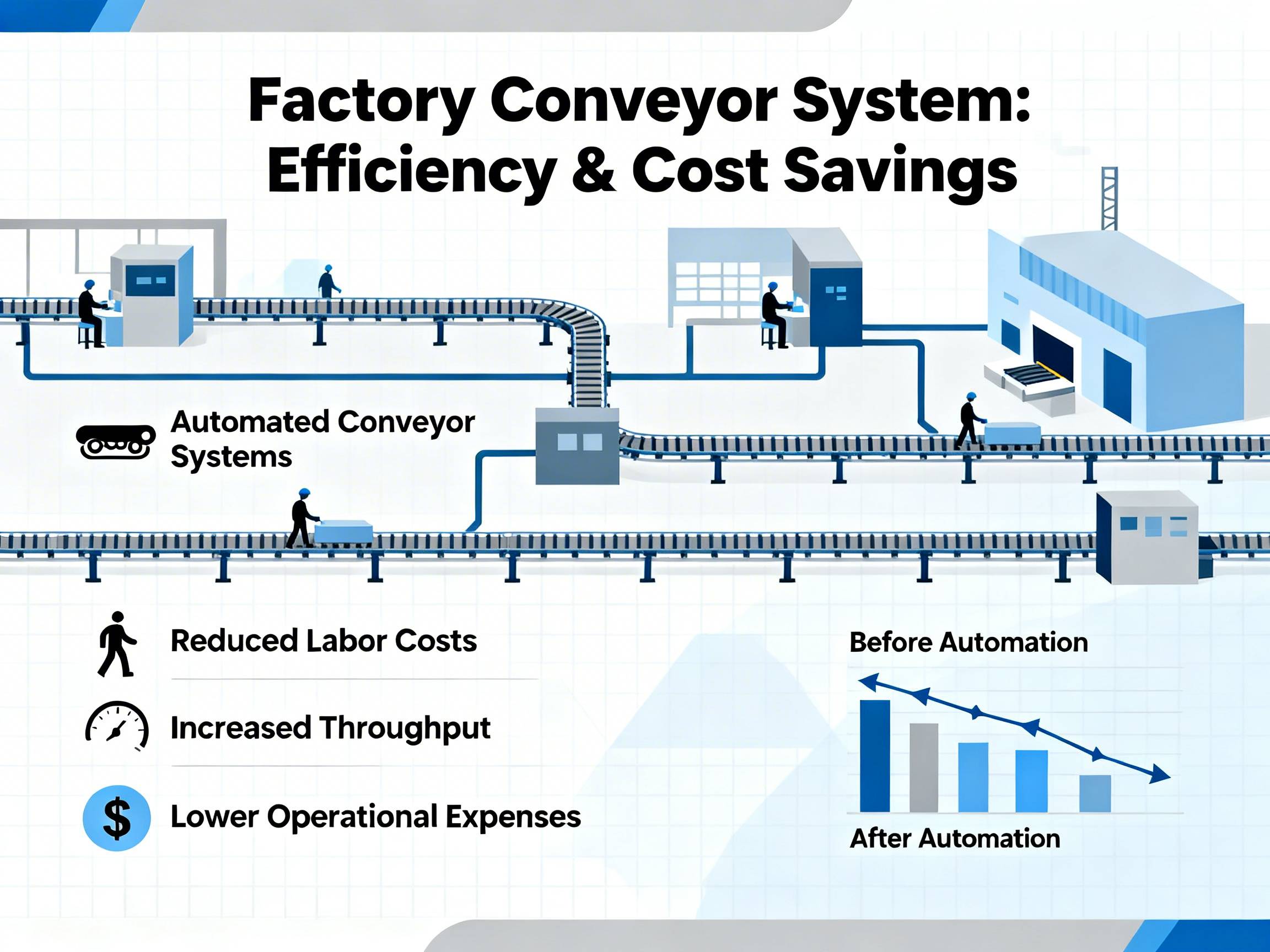 Factory conveyor systems with efficiency and cost savings.