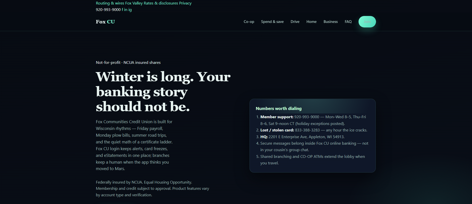 Screenshot of foxcommunitiescu.co.com
