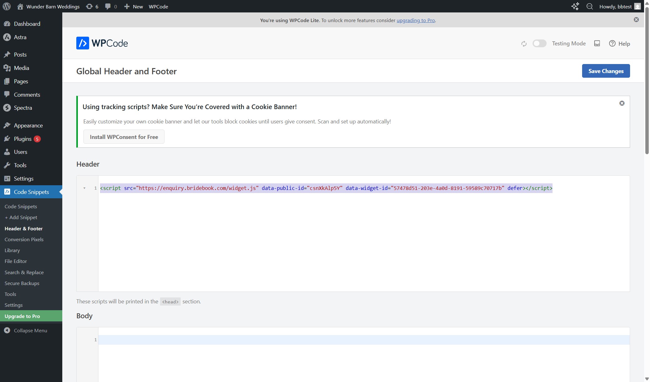 Code Snippets Add New