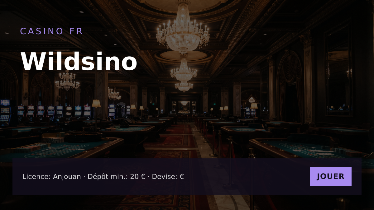 Wildsino casino — bonus de bienvenue 100 % jusqu’à 1 000 € + 300 FS, paiements: Visa, Mastercard, Skrill, Neteller, Paysafecard