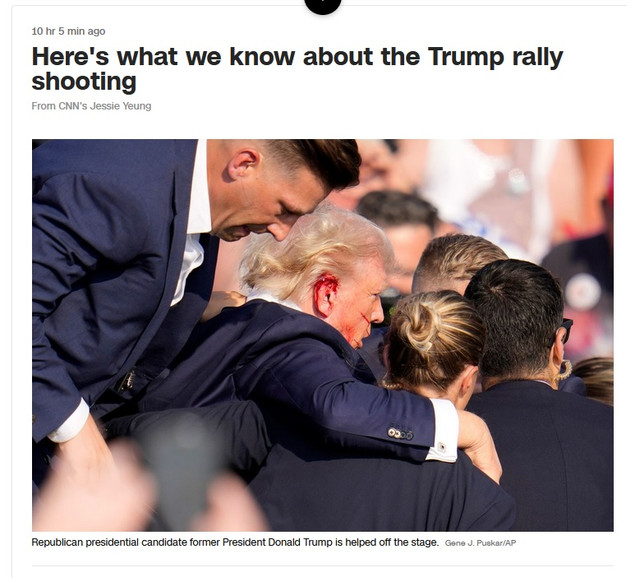 Trump's Ear. 
Earlobes are NOT damaged, but stained with FAKE blood from FAKE Shooting.... 
NO blood within the inner ear.