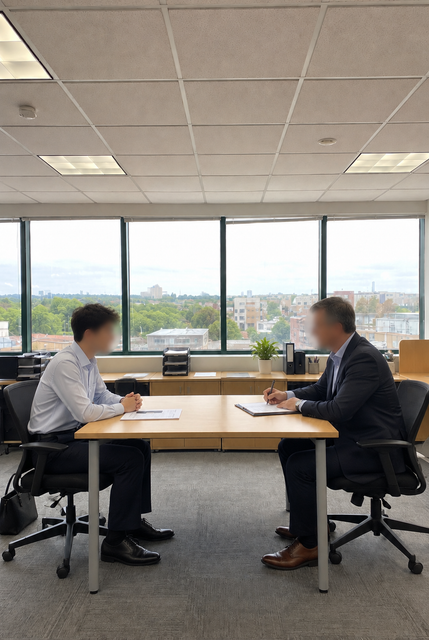 An empty job interview room built in Minecraft, captioned: What's the salary range?