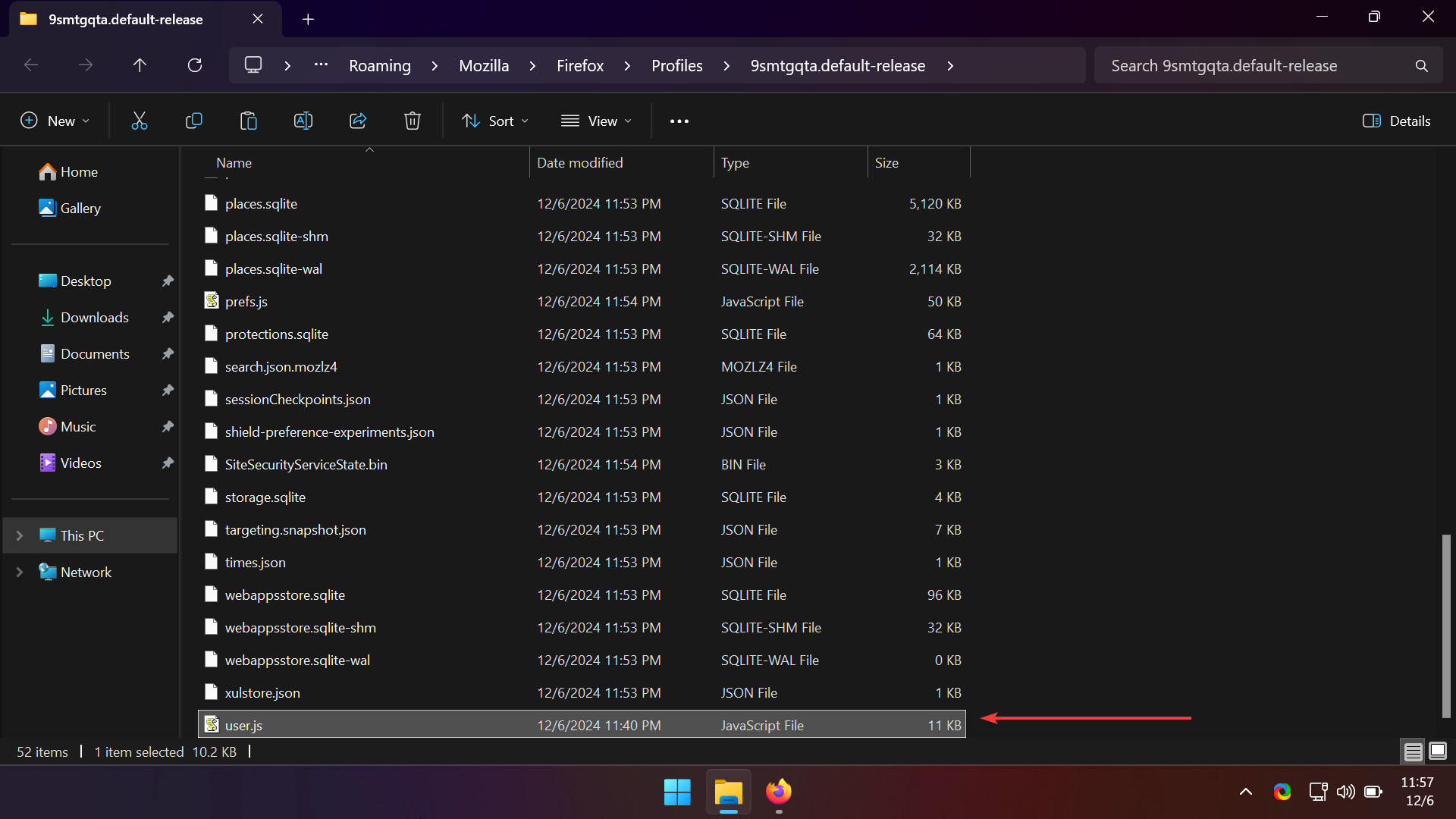 user.js in File explorer