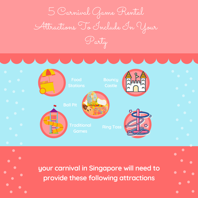 Hire a carnival event company in Singapore to help you set up a party. Here are some of the attractions you should consider!

#CarnivalEventCompanySingapore

https://www.carnivalrental.sg/